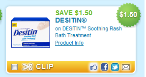 $1.50/1 Desitin Soothing Rash Bath Treatment