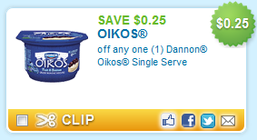 $0.25/1 Dannon Oikos Single Serve