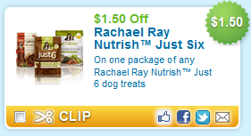 $1.50/1 Rachael Ray Nutrish Just 6 Dog Treats
