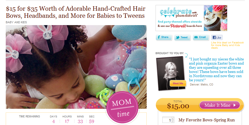 $15 for $35 worth of Adorable Hair Bows!- Great Easter idea – Ends 3/5