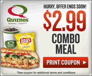 *HOT* Quiznos Combo Meal just $2.99 – Print while you can!!