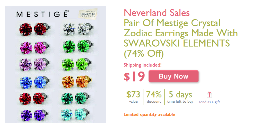 Mestige Crystal Zodiac Earrings just $19 + FREE Shipping (Reg. $73)