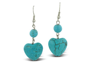 Heart-Shaped Turquoise Dangle Earrings $9.99 Shipped (Reg. $29.99)