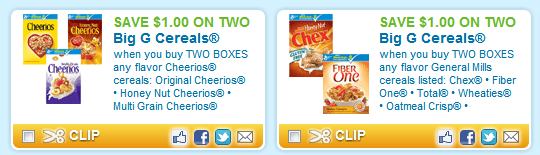 New Coupons! Big G Cereals, Centrum, Citracal, Bayer, Flintstones and more!