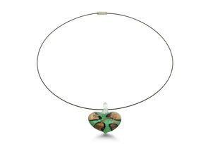 Green and Gold Heart Shaped Murano Glass Necklace now only $14.99 (Reg. $39.99) + FREE Shipping!