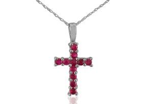 1/2ct Ruby Cross Necklace in Sterling Silver now only $29.99 (Reg. $99.99) + FREE Shipping!