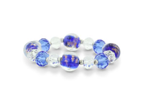Blue Murano Glass and Crystal Bracelet $9.99 (Reg. $29.99)
