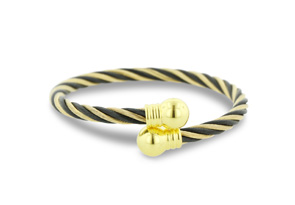 Black & Gold Tone Twisted Steel Cuff Bracelet $9.99 (Reg. $49.99)