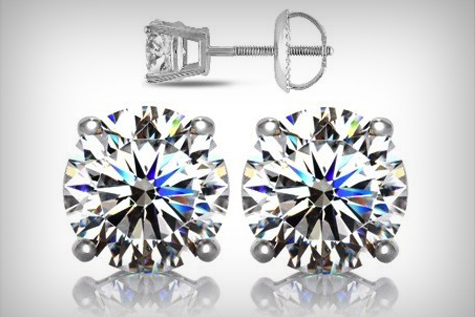 Synthetic Diamond Earrings Over 75% Off At Halfoff Depot