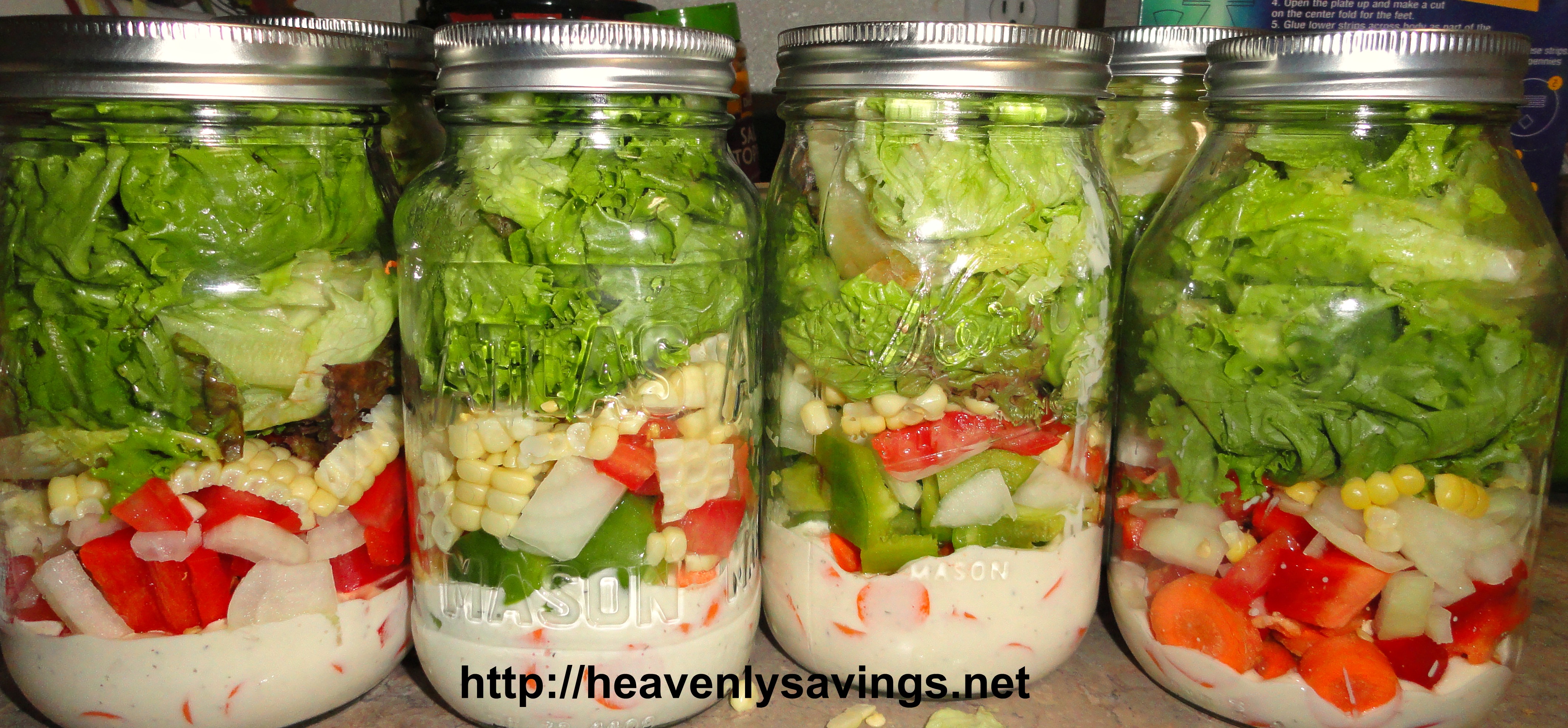 Salad in a Jar – make’s life easier and stays fresh all week!