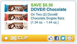 $0.50/2 Dove Chocolate Coupon – Double to $1 at Kroger!