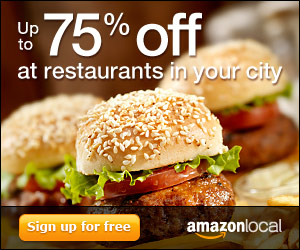Huge Amazon Deals in your area! Up to 75% off YOUR local restaurants and more!