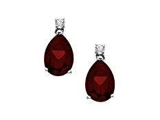 3 ct Garnet and White Sapphire Earrings in Sterling Silver $39 (Reg. $129) Today ONLY!