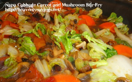 Napa Cabbage, Carrot and Mushroom Stir-Fry
