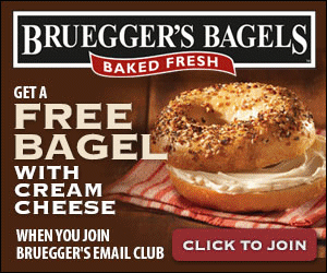 Sign up and score a Free Bruegger’s Bagels Cream Cheese Bagel!