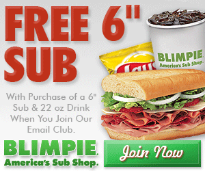 Free Sub Sandwich from Blimpie!