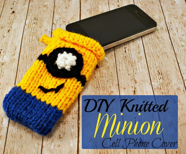 diy knitted minion cell phone case 