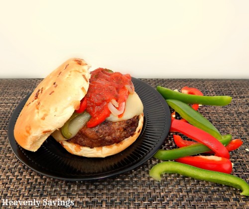 Sausage and Pepper Cheese Burger 