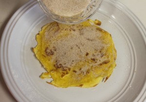 Breakfast Crepe covering with cinnamon sugar