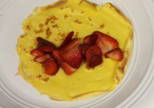 Breakfast Crepe fill with strawberries