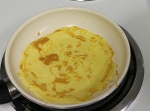 Breakfast Crepes flipped
