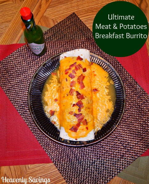 Ultimate Meat & Potatoes Breakfast Burrito with Tabasco Sauce! #SeasonedGreetings #CollectiveBias #ad
