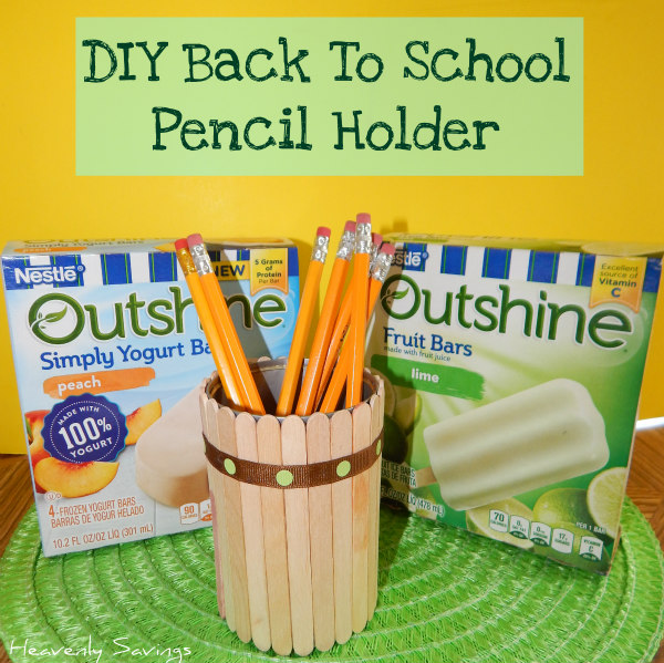 Fun and Easy Back To School Pencil Holder and Outshine Simply Yogurt Bars!