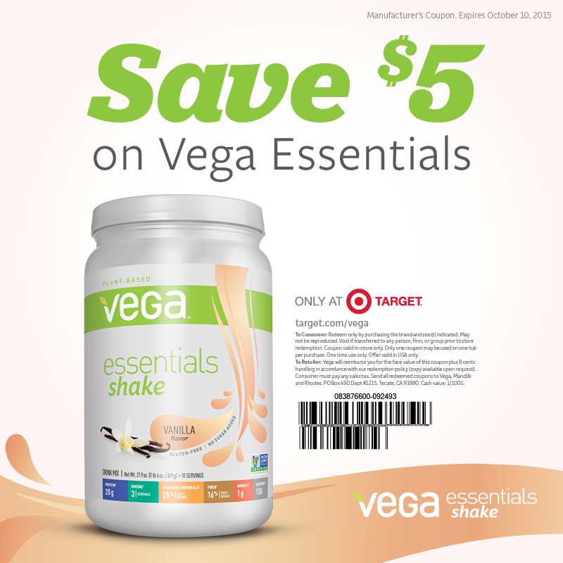 Save$5 on Vega Essentials! Only at Target!
