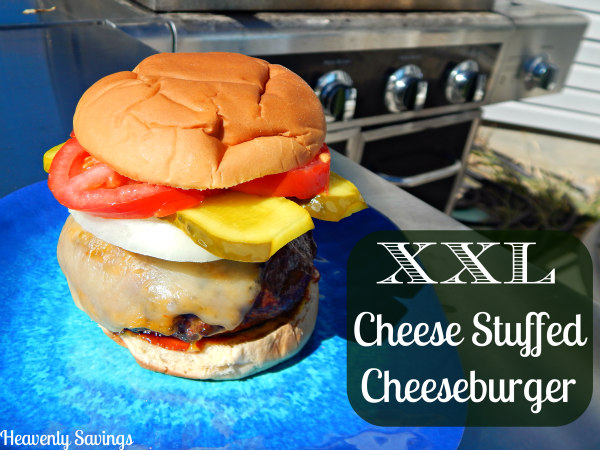 XXL Cheese Stuffed Cheeseburgers