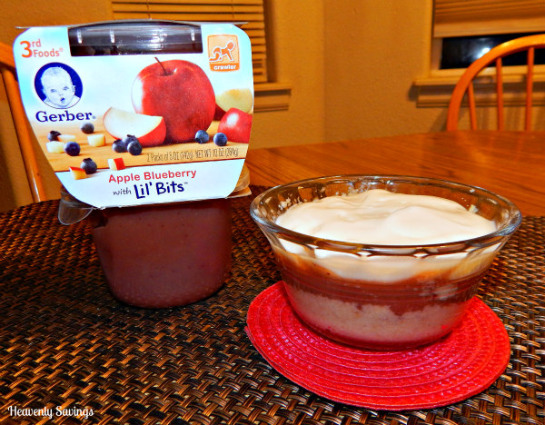 Hearty Homemade Yogurt Parfait for Baby Using Gerber Lil’ Bits!